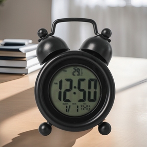 Nhà Máy Giá Vòng Tròn Hình Dạng Đơn Giản Máy Tính Để Bàn Mini Chức Năng Đếm Ngược Nhiệt Độ Sáng Kỹ Thuật Số Đồng Hồ Báo Thức - Product Image 5