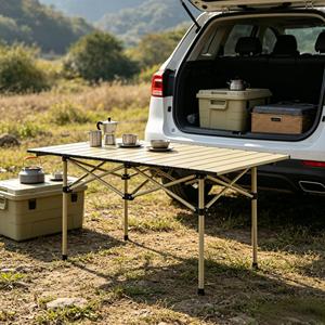 <span class=keywords><strong>Mesa</strong></span> <span class=keywords><strong>de</strong></span> Camping Plegable Portátil y Ligera <span class=keywords><strong>de</strong></span> <span class=keywords><strong>Aluminio</strong></span> <span class=keywords><strong>Enrollable</strong></span> para Exteriores, Playa, Jardín y Eventos - Product Image 4
