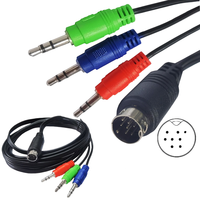 Maßgefertigtes S-Video Mini-DIN 9-Pin Stecker auf 3*3,5mm Koaxial-Twisted-Pair Audio-Stromkabel mit PVC-Ummantelung