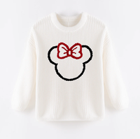 Suéter de punto para niñas, bordado personalizado, nombre personalizado, manga larga, Otoño Invierno, Navidad