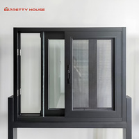 Diseños modernos ventana corredera de aluminio de doble acristalamiento para casa de campo