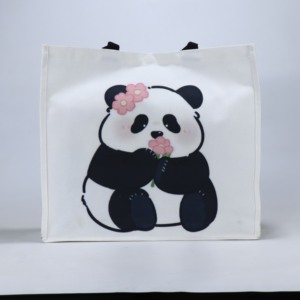 Bolsa Tote con Logotipo Personalizado, Diseño de Panda, Bolsas de Lona al por Mayor, Gran Capacidad, Bolso de Hombro, Regalos para Mujer, Decoración - Product Image 2
