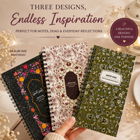 Carnet à spirales floral inspiré de Rawdah, motif Jardin de Médine, inspiré par la beauté de Rawdah