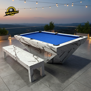 Table de billard en bois massif 7/8/9FT avec poches en <span class=keywords><strong>cuir</strong></span>, tissu haute vitesse, compatible avec les queues de snooker, conversion 3-en-1 pour salle à manger intérieure - Product Image 6