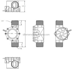 尼龙塑料霍尔水流量传感器DN25 1英寸液体流量传感器流量计DC <span class=keywords><strong>3</strong></span>-24v <span class=keywords><strong>2</strong></span>-100升/分钟水流量传感器 - Product Image 4