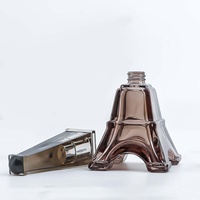 Botol Parfum Menara Besi Warna-warni Transparan Kosong 30ml Botol Kaca Isi Ulang dengan Semprotan dan Tutup Ulir CN