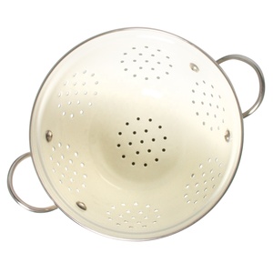 Emaye meyve sebze kevgir 16/23/26/28cm beyaz emaye kevgir çeşitli gıdalar sınır ile Vintage süzgeç 1.5QT 3QT - Product Image 3