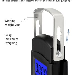 Küçük El Tipi Elektronik Terazi, Bagaj Terazisi, Küçük Terazi 50kg, Taşınabilir Elektronik Bagaj Terazisi, Kancalı Terazi - Product Image 2