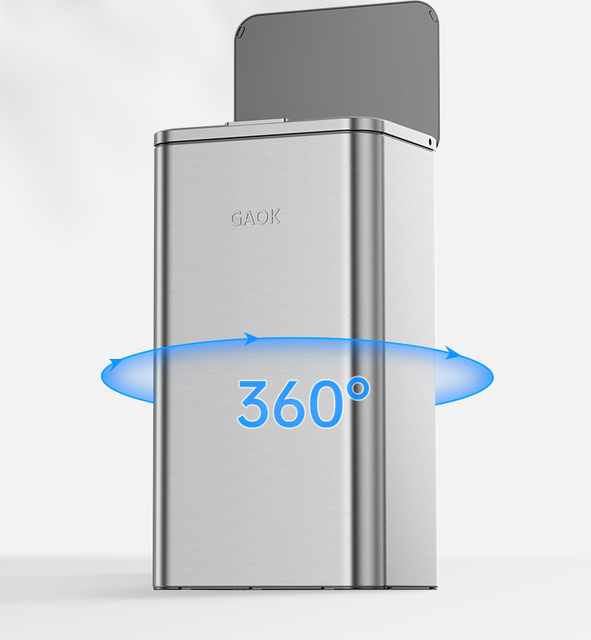 Rectangle Intelligent Stainless Steel Trash Can Electric Self Sealing Motion Garbage Smart Touchless Dustbin Automatic Bin
