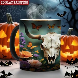 Frosted Black <b>Ceramic</b> <b>Mug</b> 11oz Heat Sensitive Color Changing Tea Cup Vintage Design - Product Image 6