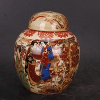 Pot à couvercle Famille-Rose de la période Qianlong de la dynastie Qing, représentant une dame de style étranger, objet d'étude antique, imitation antique