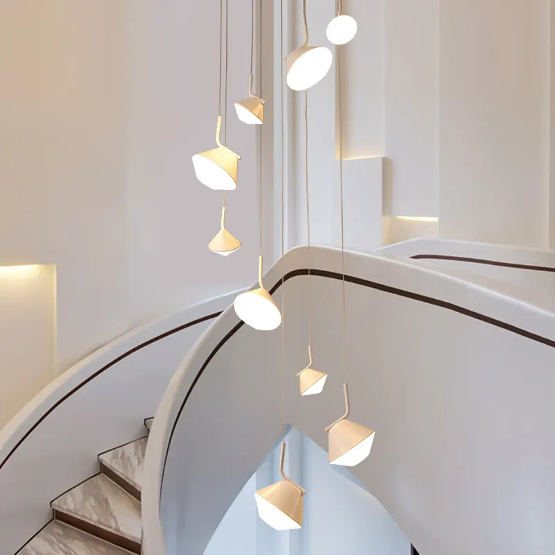 VVS produttore lungo loft lampadari led stair caso lampadario moderno bianco