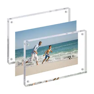 Premium Acrylic Desktop Display Self Standing Acrylic Frames Souvenir Gifts Double Sided Frameless Acrylic Magnetic Picture Fram
