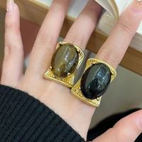 Bague pour femme en résine ambre plaquée or, légère, à large bande, design massif, style écaille de tortue, pour brunch et rendez-vous, pour les trendsetters