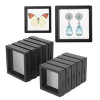 ROMI-Boîte d'emballage transparente en film PE, support de cadre flottant à membrane 3D personnalisé, boîte de présentation de bijoux flottante pour collier