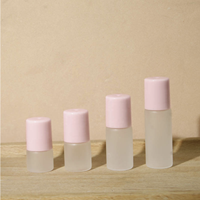 Mini flacons roll-on en verre dépoli transparent de 1 ml, 2 ml, 3 ml pour huiles essentielles, avec bille en PP mat, rechargeables, avec bouchon à vis, pour soins de la peau