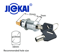 Fournisseur OEM JK210 Serrure à clé à cylindre à clé identique, amovible en position hors tension, avec 2 clés pour équipement de beauté et chariot élévateur