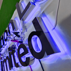 Custom 3D LED Backlit Marquee Letters Stainless Steel Outdoor <b>Plug</b> Waterproof Sign for Business Park Home Mall Office Shops Bars - Product Image 4
