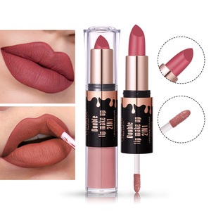 Lápiz labial 2 en 1 Brillo de labios Esmalte de labios de doble cabeza Taza antiadherente Mate Lápiz labial mate - Product Image 3