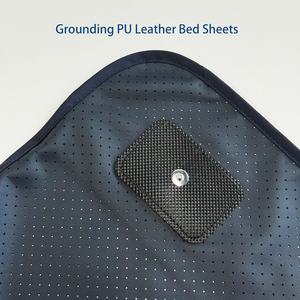 ผ้าปูที่นอนหนัง PU สีน้ำเงินพื้น | แผ่นต่อสายดินป้องกันไฟฟ้าสถิตย์เพื่อการนอนหลับที่ดีขึ้นปรับปรุงการนอนหลับและลดการอักเสบ - Product Image 2