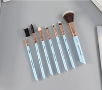 Set kuas Makeup 7 potong, peralatan rias tekstur bulu lembut