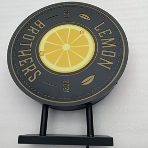 Koncept Tùy Chỉnh Thép Không Gỉ Acrylic Vòng Tròn Vòng LED Quảng Cáo Ánh Sáng Ngoài Trời Dấu Hiệu Không Thấm Nước Hộp Hai Mặt Cửa Hàng Dấu Hiệu - Product Image 2