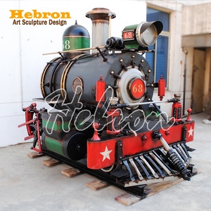 Modelo de Tren de Vapor de Metal Vintage Grande Personalizado para Parques, Centros Comerciales y Eventos al Aire Libre, Decoración de Bar con Modelo de Coche, Escultura de Tren Steampunk con Vías - Product Image 2