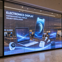 Pantalla LED Transparente de Gran Formato para Escaparates de Tiendas de Electrónica, Pantalla Completa para Ventanas de Vidrio