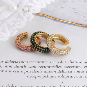 <span class=keywords><strong>Orecchini</strong></span> a Polsino Minos Luxury con Zirconi, Eleganti <span class=keywords><strong>Orecchini</strong></span> in Acciaio Inossidabile Placcato Oro 18k, Gioielli per Donne, Idea Regalo - Product Image 4