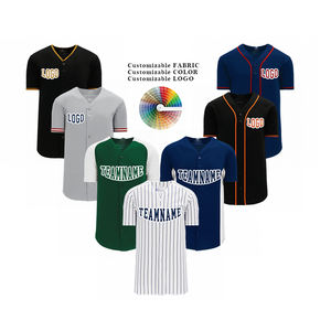 Wholesale men Sublimation logo Baseball Team Custom Premium Blank Stripe Quick Dry Baseball Jerseys Mesh Printed Jersey - Product Image 5