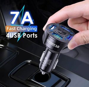 High Quality QC3.0 Mobile Phone Fast Car Charger 4 Port USB for iPhone for For <b>Samsung</b> Tablet USB Charger Quick Charge - Product Image 3