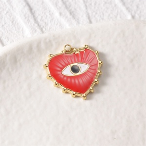 Dijes de Acero Inoxidable al por Mayor para la Fabricación de Joyería, Joyería Personalizada DIY, Dijes de Esmalte con Forma de Ojo, Corazón y Cuadrado - Product Image 3