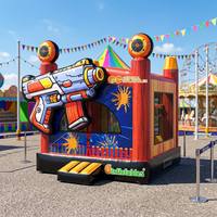 Jeu d'arcade gonflable commercial de tir avec pistolet blaster et cibles – Jeu de carnaval interactif pour location événementielle