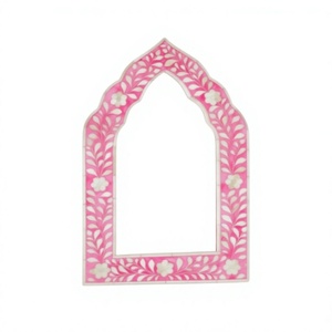 Rectangular Art Deco Wall <b>Mirror</b> With Black And <b>White</b> Striped Frame Decorative Wooden Design 4.0 Mm Thickness - Product Image 1