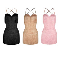 Robe de danse latine TONGYANG kaki rose noir à franges, robe de compétition de danse latine, salsa, cha cha, samba, rumba, costume de danse ZYM 25020