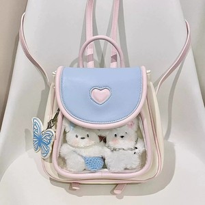 Tùy Chỉnh Hàn Quốc Phong Cách Thời Trang Đáng Yêu Mini Ba Lô Cô Gái Giả Da Rõ Ràng Cửa Sổ Trong Suốt PVC Pins Hiển Thị ITA Túi - Product Image 5