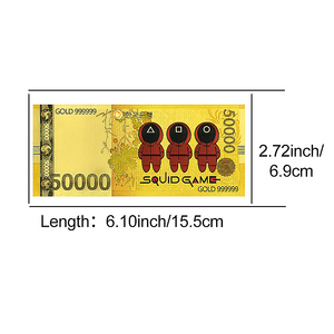 Untuk Uang Kertas Berlapis Emas 50000 Won-China Edisi Terbatas Hadiah Koleksi 15.5x6.9cm Dua Sisi - Product Image 2