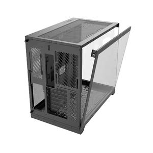 Boîtier PC de jeu ATX Mid Tower en alliage d'aluminium noir avec refroidissement par eau 360° et verre trempé - Product Image 3