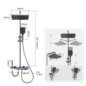 Trung Quốc nhà máy vòi hoa sen Set Mixer tap hiển thị kỹ thuật số LED nhiệt độ mưa hệ thống vòi hoa sen nóng và lạnh vòi hoa sen tap - Product Image 6