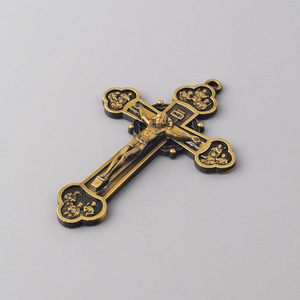 Nouveauté Crucifix en bronze antique avec les douze apôtres ACR039 pour faire des chapelets et des porte-clés - Product Image 3