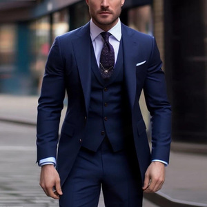 Costume de <span class=keywords><strong>mariage</strong></span> et de cérémonie pour <span class=keywords><strong>homme</strong></span>, trois pièces, uni, haut de gamme, élégant, sur mesure, <span class=keywords><strong>tenue</strong></span> d'affaires raffinée - Product Image 4