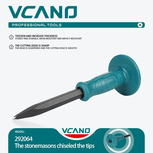 Зубило строительное VCANO, промышленное, с острым наконечником, пластиковой защитной рукояткой, прямым хвостовиком, гарантия 1 год, для каменных работ - Product Image 2