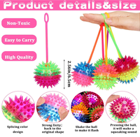 Light Up Bouncy Ball Balles en caoutchouc hérissées clignotantes avec corde pour les faveurs de fête Cadeau étudiant Récompenses scolaires Halloween Noël