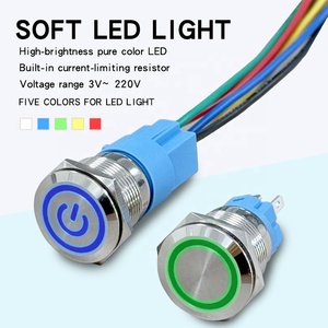 สวิตช์กดแบบมีไฟแสดงสถานะ ขนาด 19 มม. แบบมีไฟ LED กันน้ำ ทำจากอะลูมิเนียม สำหรับสตาร์ท/หยุด รถยนต์ เรือ  สั่งซื้อจำนวนมาก - Product Image 3