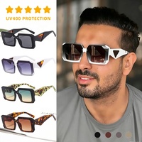 Nouveautés Lunettes de soleil tendance unisexes de luxe, style vintage, protection UV, monture carrée rétro pour hommes et femmes