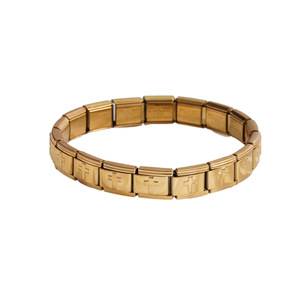 Bracelet élastique détachable italien à motif croisé en alliage de zinc, bijoux unisexe, cadeau IB002 - Product Image 5