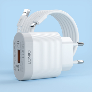 <span class=keywords><strong>Chargeur</strong></span> de voyage LDNIO A303Q, <span class=keywords><strong>chargeur</strong></span> de téléphone portable, adaptateur de <span class=keywords><strong>chargeur</strong></span> USB simple QC3.0 avec une puissance de 18W pour prise EU - Product Image 2