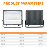 Projecteur LED OUTLUX E037 100W en aluminium haute luminosité, étanche IP65, pour entrepôt et éclairage extérieur