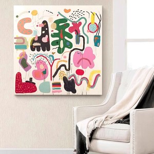 Pintura al óleo abstracta pintada a mano, arte contemporáneo con efecto visual 3D, arte de pared en lienzo sin marco para sala de estar o comedor - Product Image 3