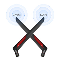 Antena SMA de Goma de Alta Ganancia 2.4G 5.8G 5dBi, Bajo VSWR ≤2, Color Negro, para Router de Puente Inalámbrico, Antena Tipo Pato de Goma